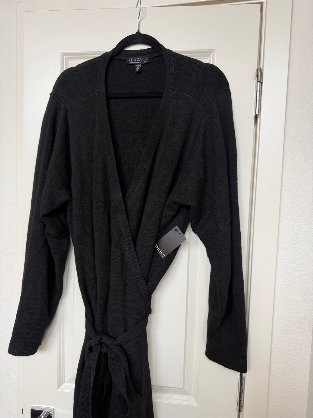 NWT Size 22/24: Eloquii Black Wrap Midi Sweater Dress